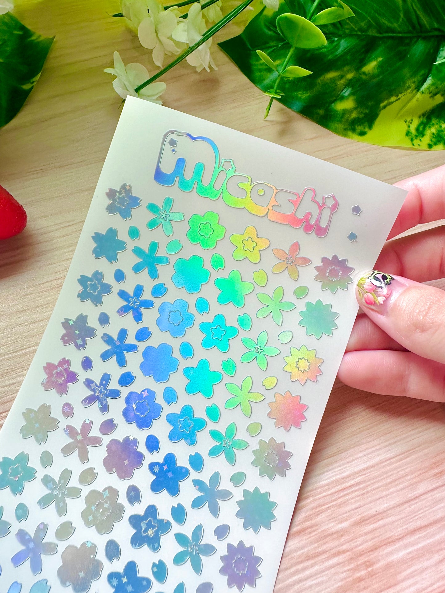 Flowers Holographic Stickers Sheet