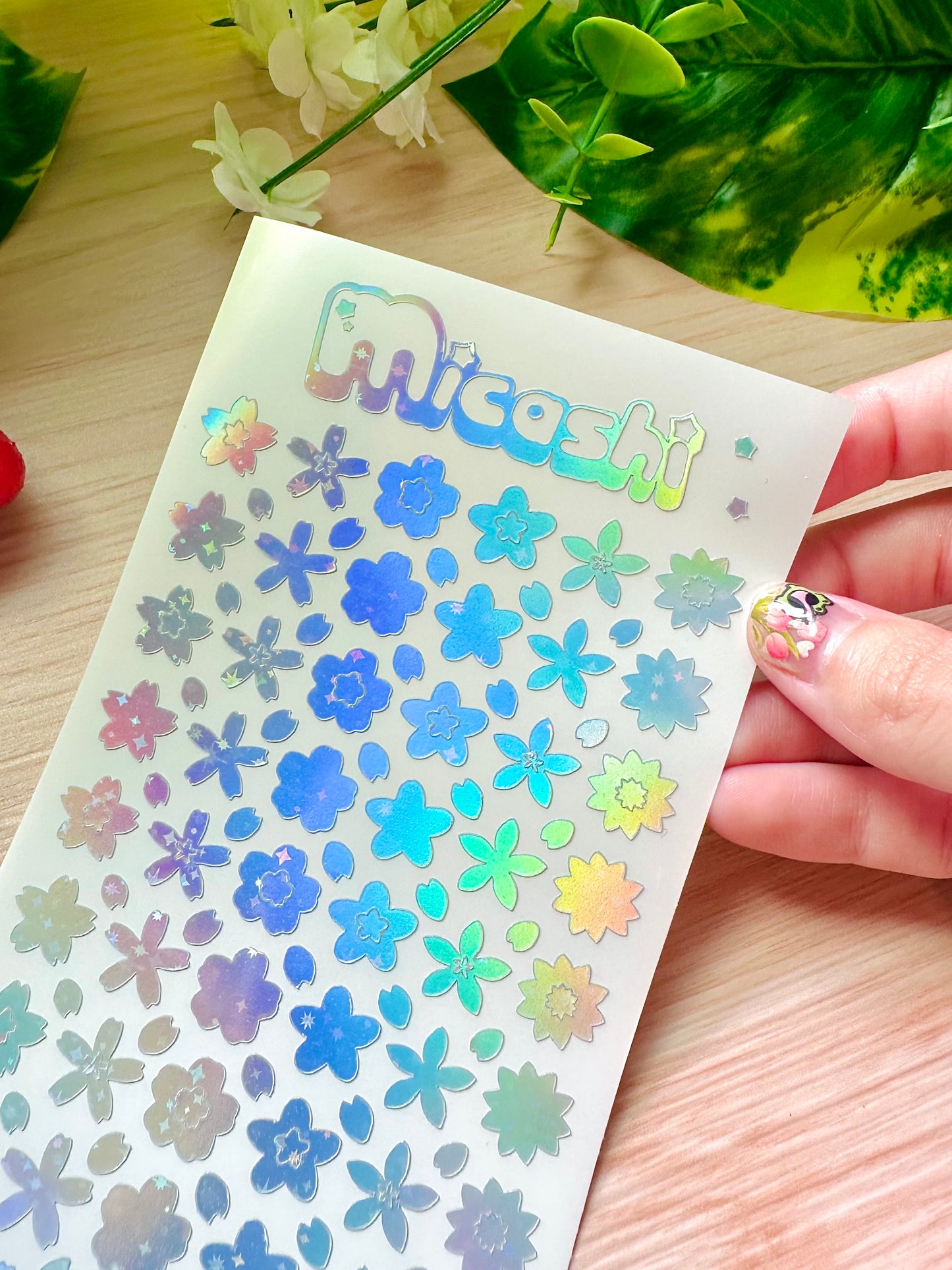 Flowers Holographic Stickers Sheet