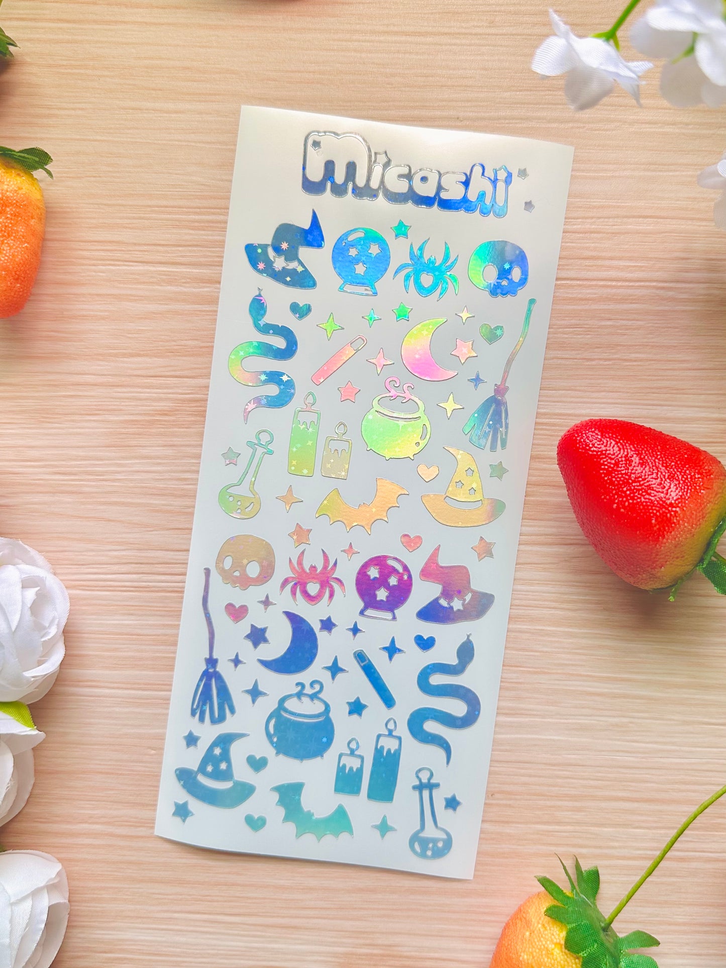 Spooky Magic Wtich Holographic Stickers Sheet