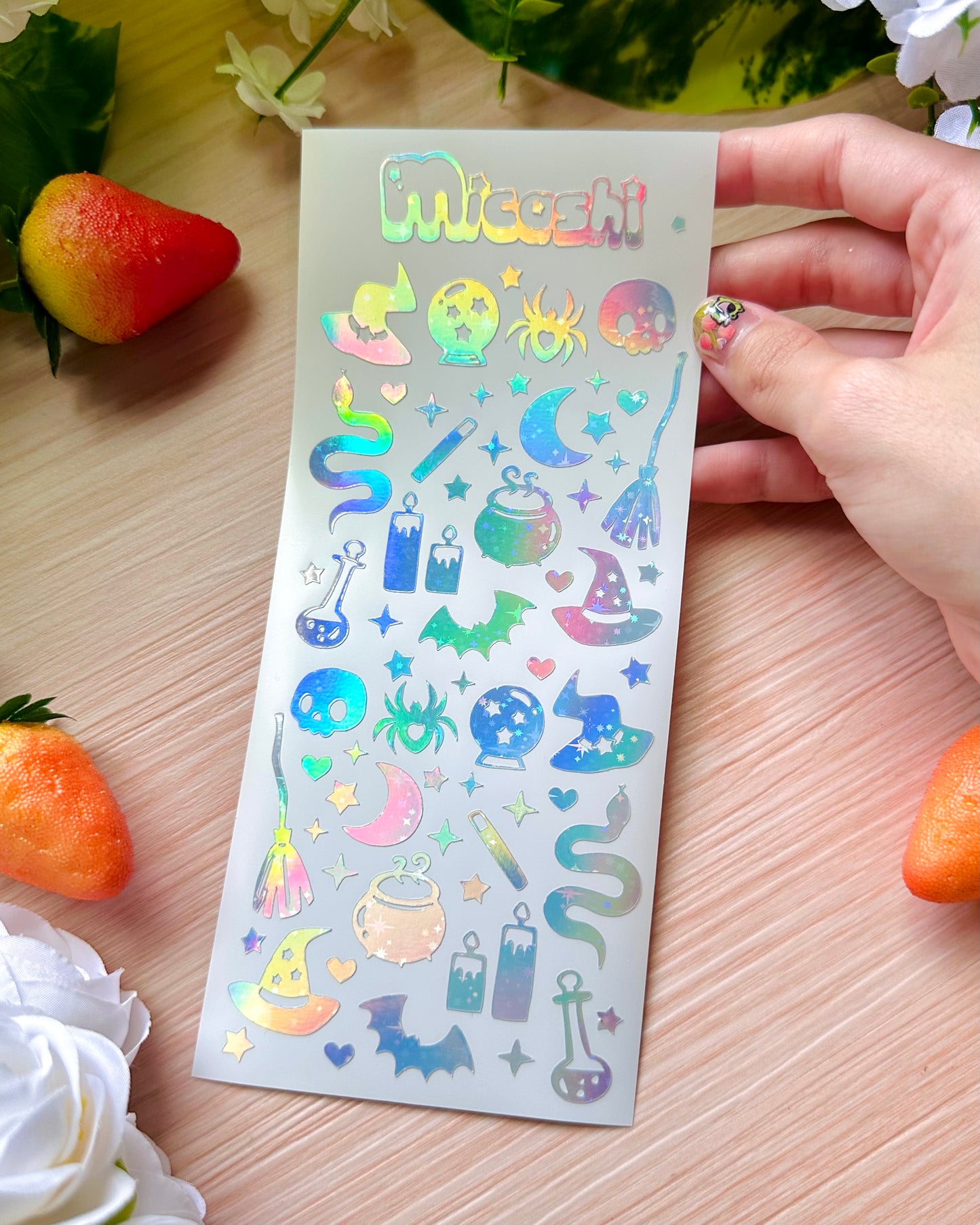 Spooky Magic Wtich Holographic Stickers Sheet