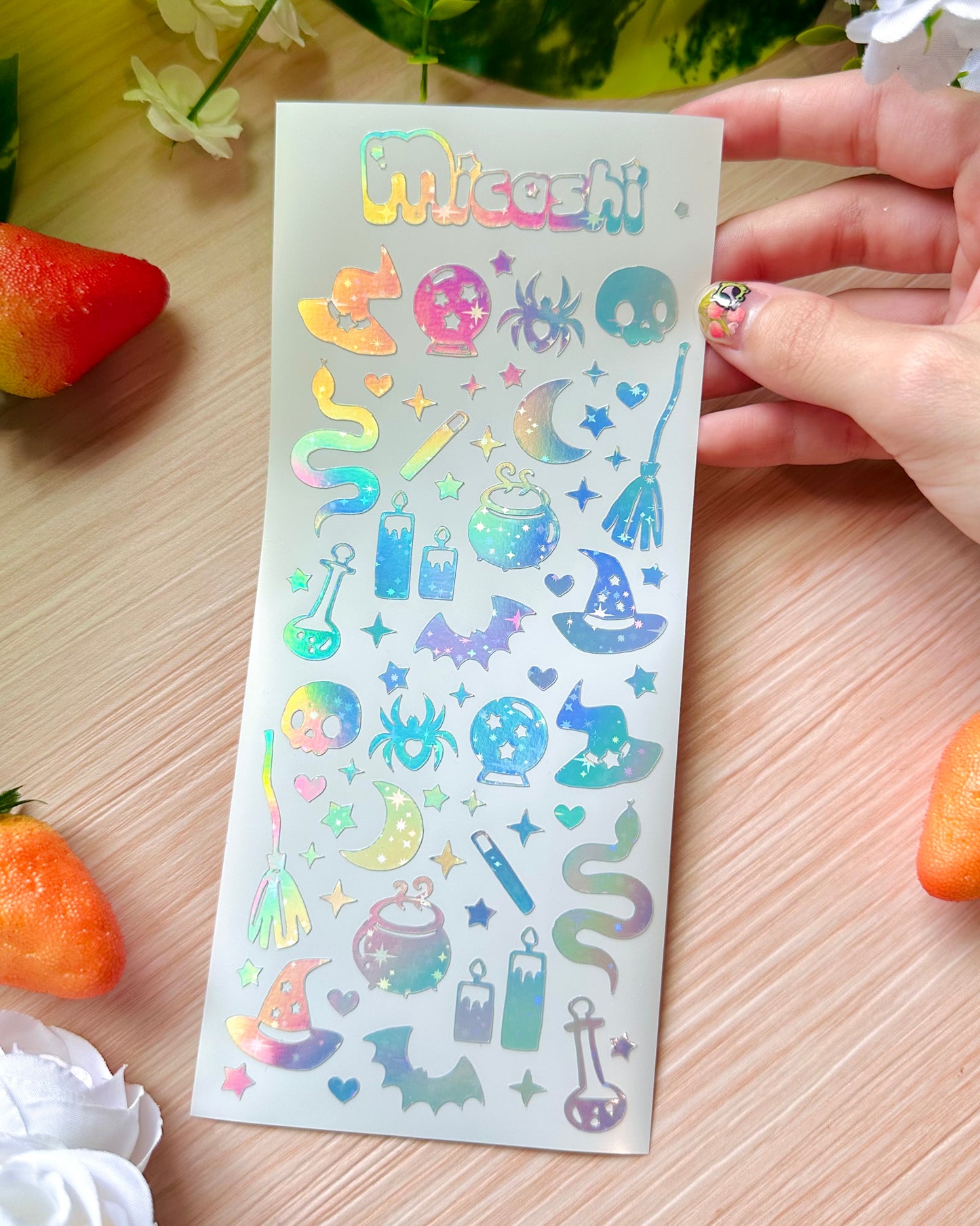 Spooky Magic Wtich Holographic Stickers Sheet