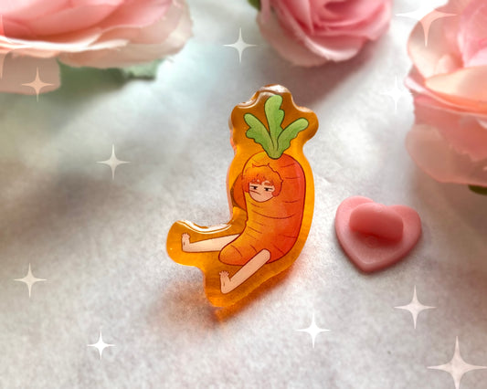 Carrot Boy Acrylic Pin 1.5"