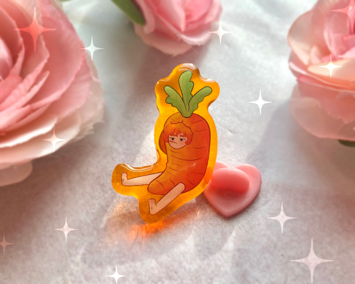 Carrot Boy Acrylic Pin 1.5"