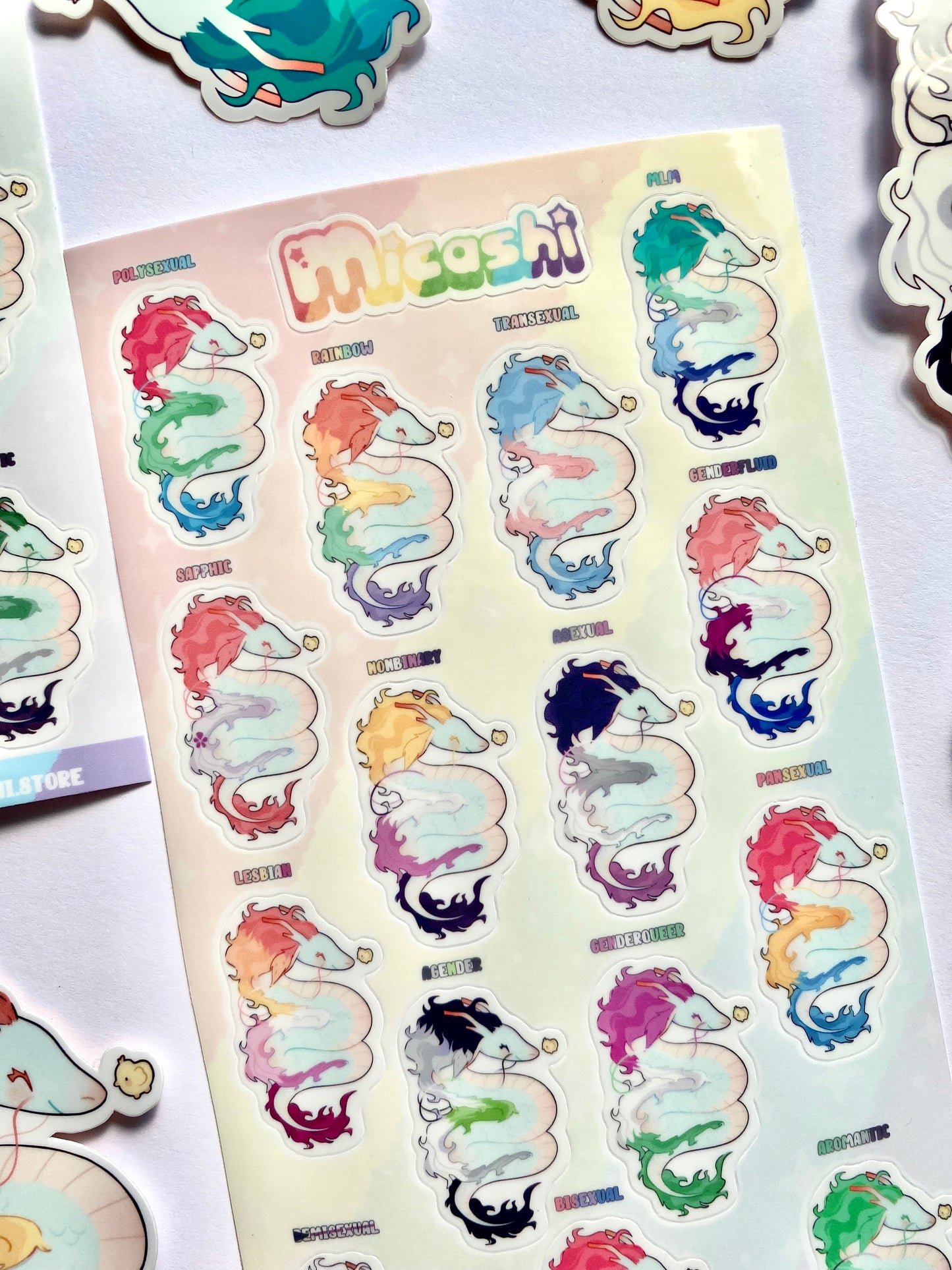 Pride Dragon Sticker Sheet | LGBTQ+ Flags