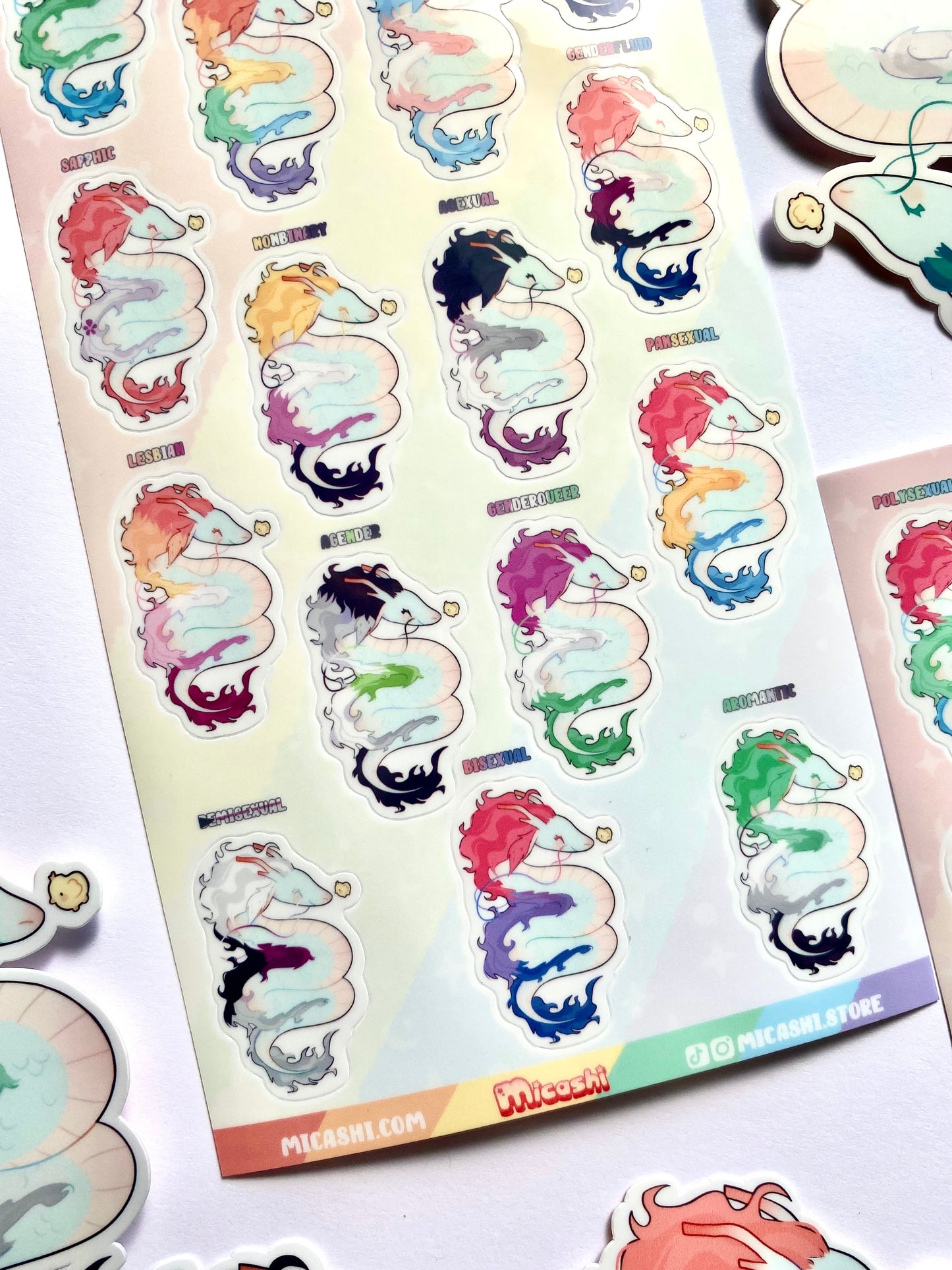 Pride Dragon Sticker Sheet | LGBTQ+ Flags