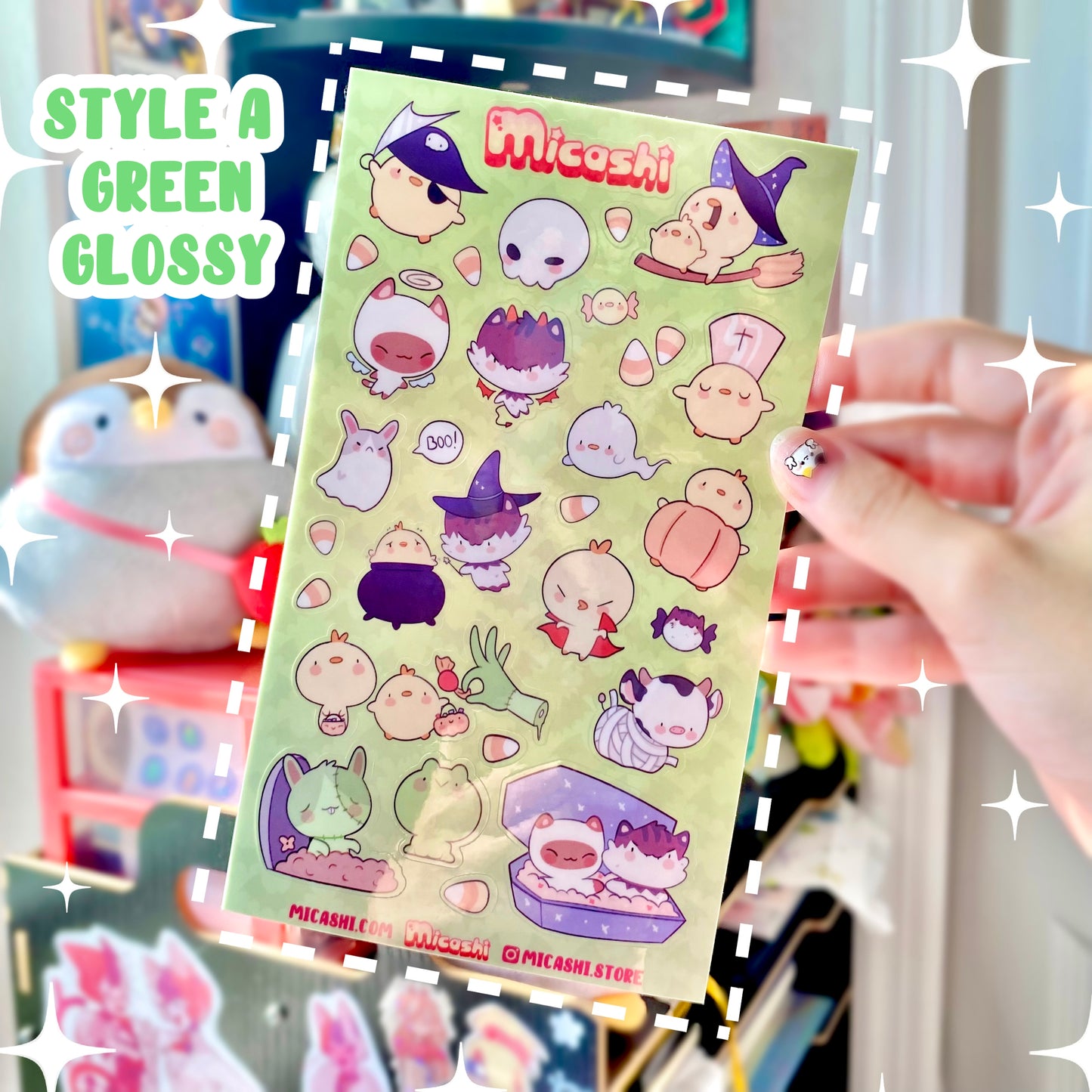 Spooky Pipa Friends Sticker sheets! - Halloween cute kawaii stickers