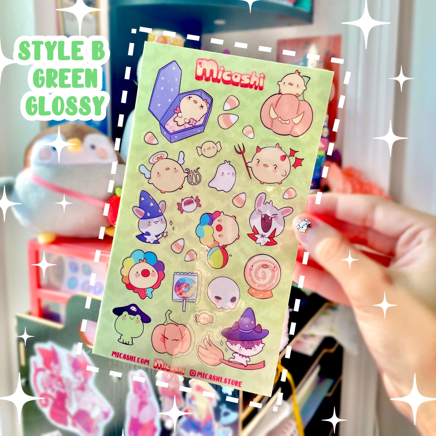 Spooky Pipa Friends Sticker sheets! - Halloween cute kawaii stickers