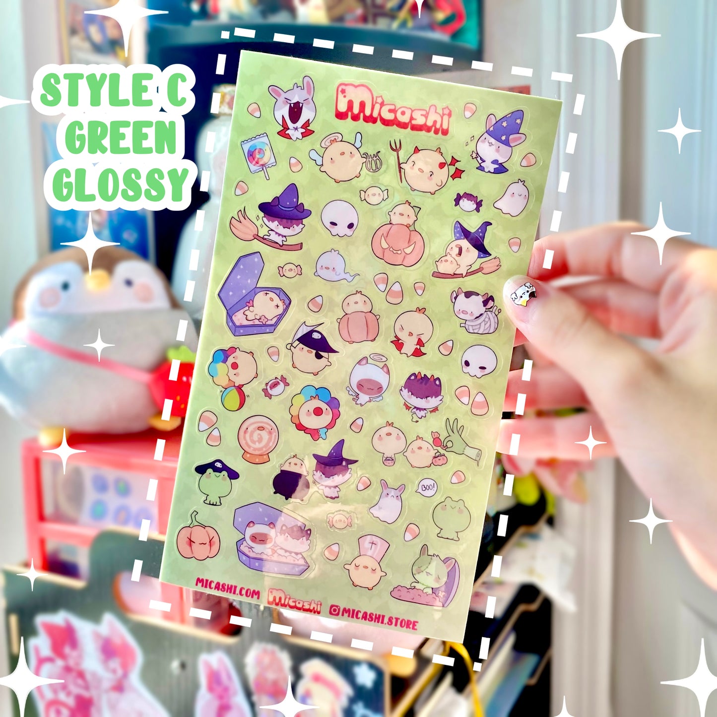 Spooky Pipa Friends Sticker sheets! - Halloween cute kawaii stickers