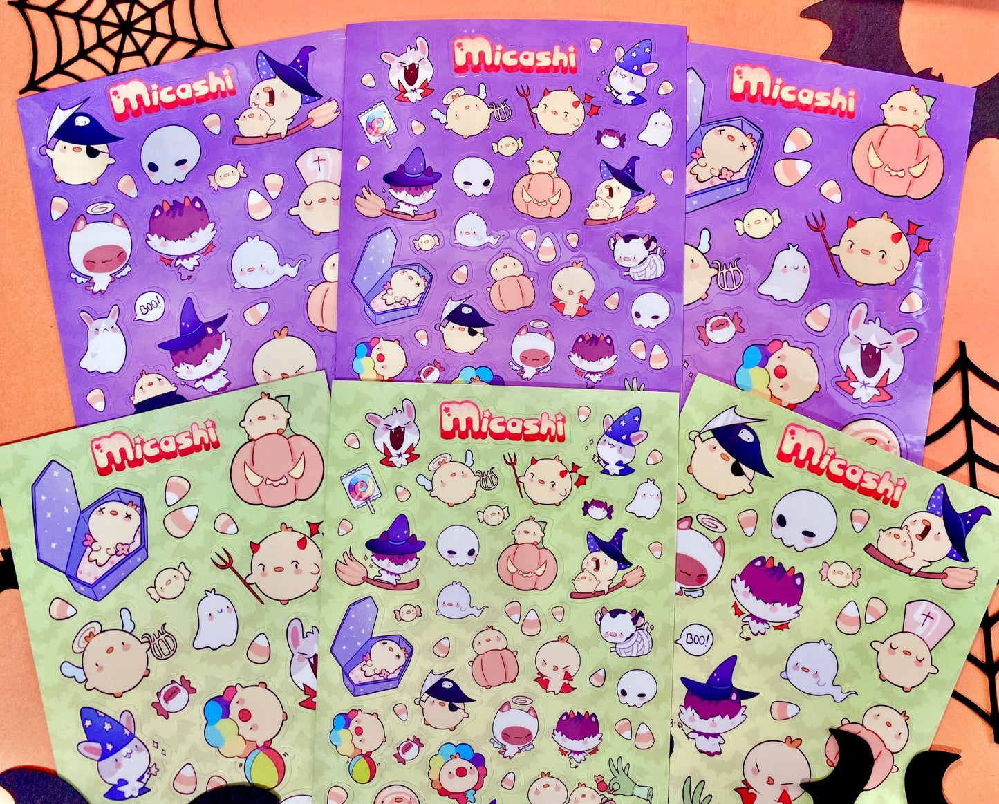 Spooky Pipa Friends Sticker sheets! - Halloween cute kawaii stickers