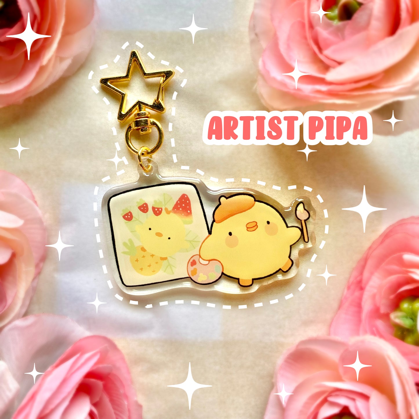 La Pipa Keychains! - Acrylic epoxy Cute chick charms