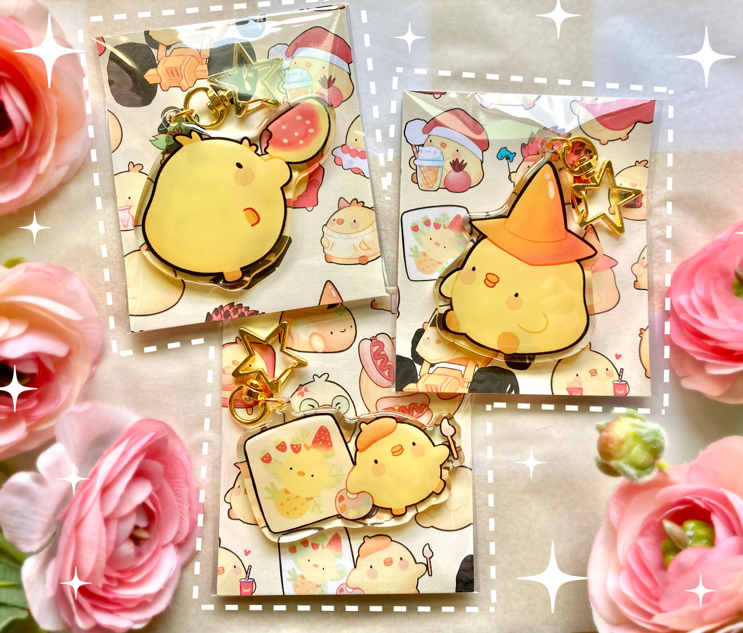 La Pipa Keychains! - Acrylic epoxy Cute chick charms