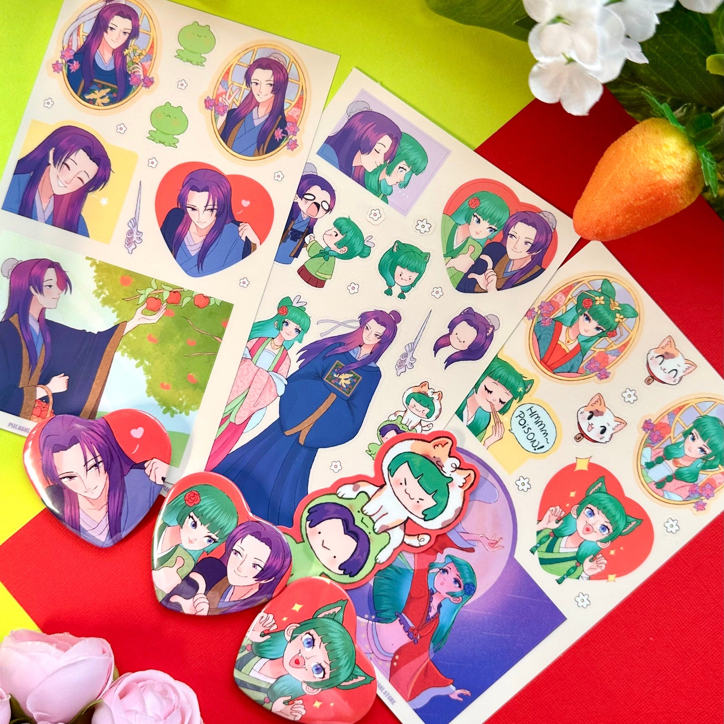 TAD Vinyl Sticker Sheets and Heart Buttons !