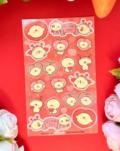 Pipa Love! Valentine's day vinyl sticker sheet! 💗💔