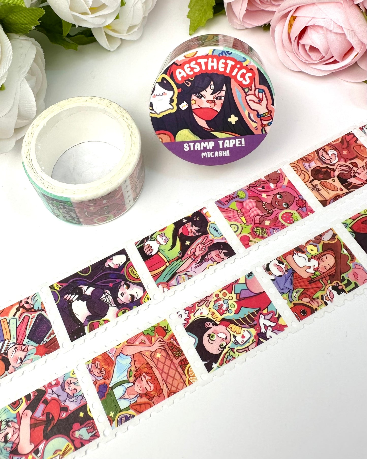 Aesthetics Original Characters Stamps Washi Tape