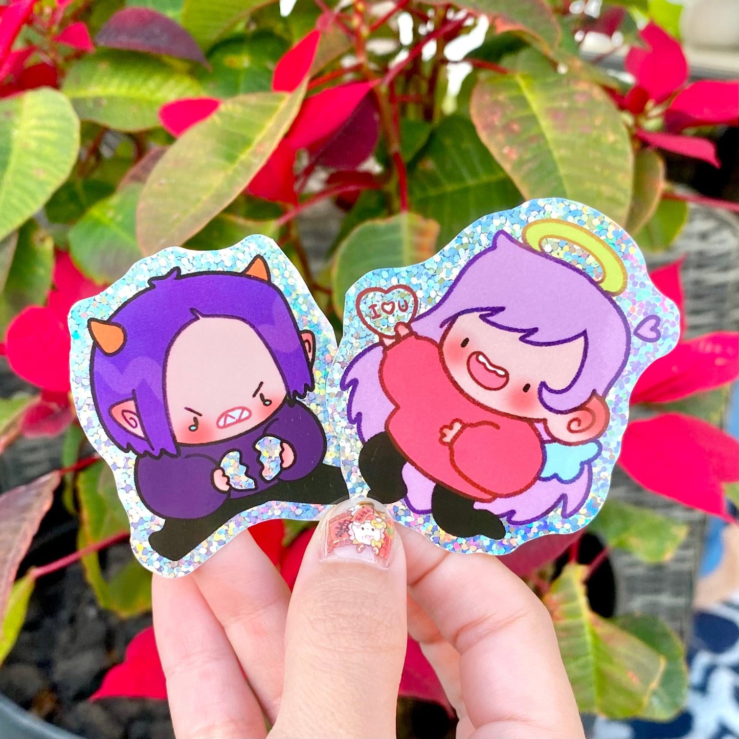 Valentine's day Cupids 💗💔 Duo Glitter Stickers