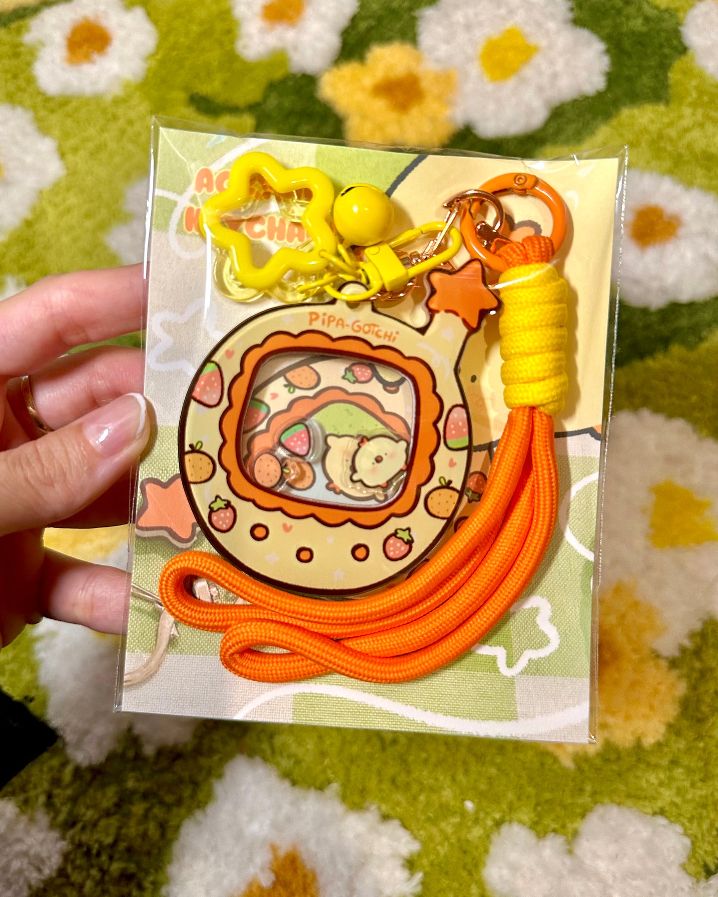 PipaGotchi Shaker Keychain! - Acrylic Cute chick charm