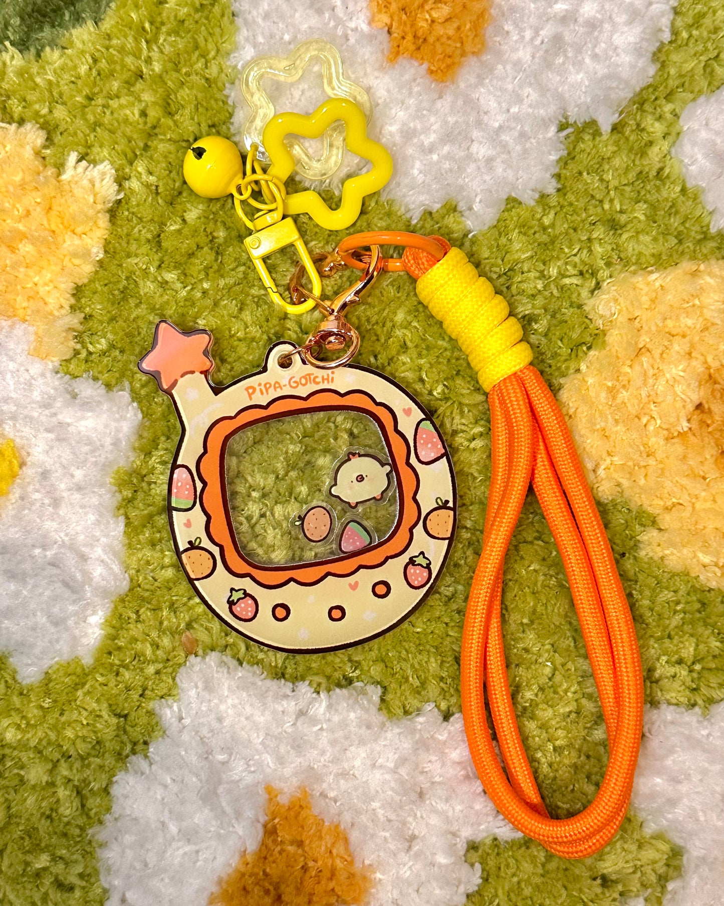 PipaGotchi Shaker Keychain! - Acrylic Cute chick charm