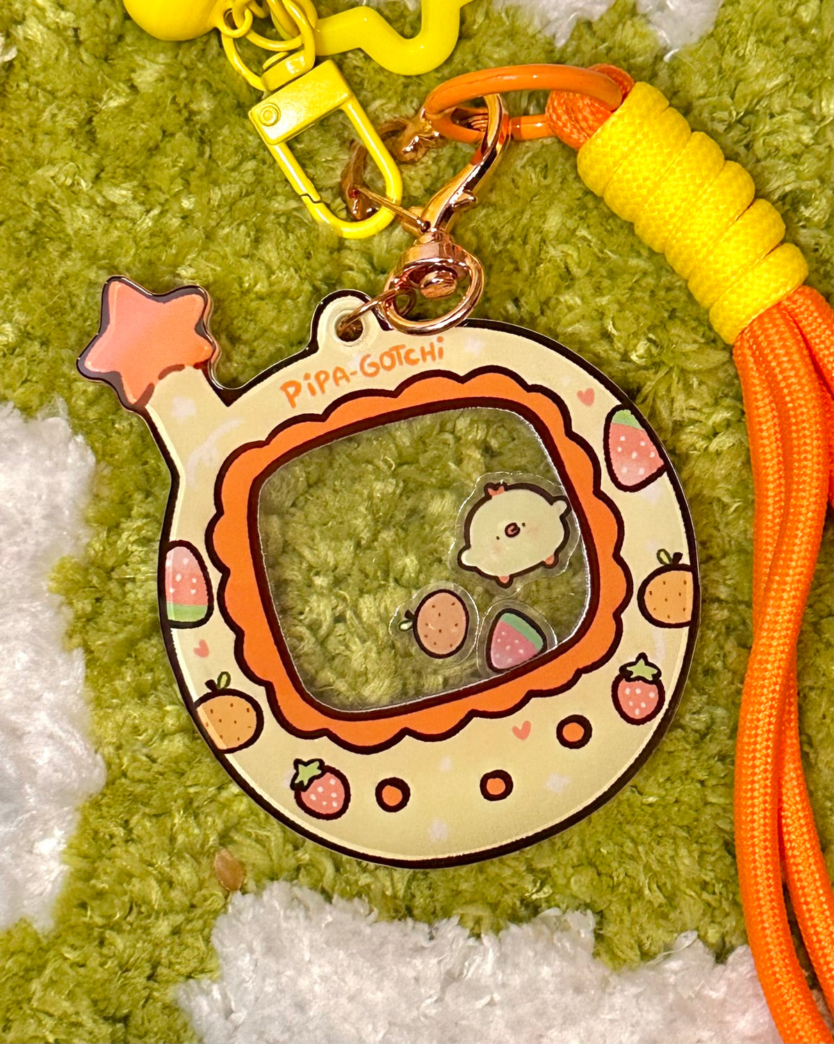 PipaGotchi Shaker Keychain! - Acrylic Cute chick charm