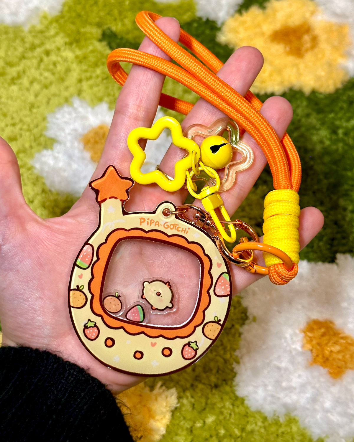 PipaGotchi Shaker Keychain! - Acrylic Cute chick charm