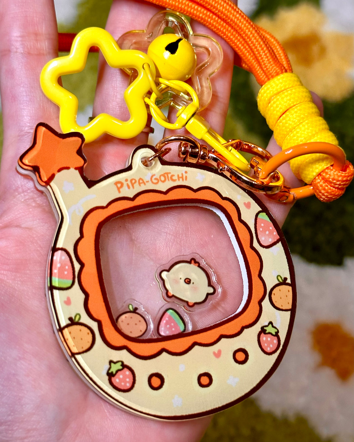 PipaGotchi Shaker Keychain! - Acrylic Cute chick charm