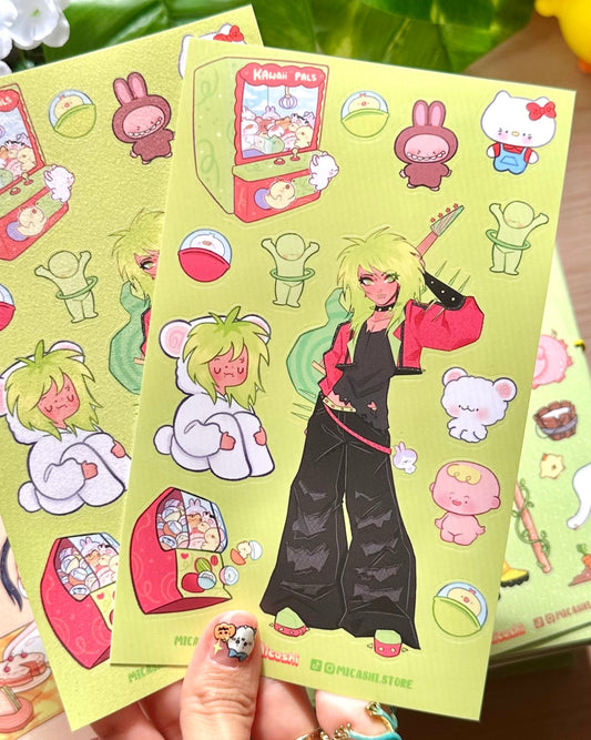 Gachapon Visual Kei Cute Sticker sheet!! 🎸 Hiroshi!