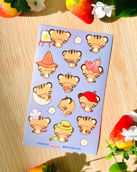 Cute Tiger Vinyl Sticker sheet!! 🐅