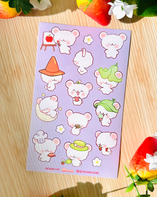 Cute Bear Vinyl Sticker sheet!! 🐻