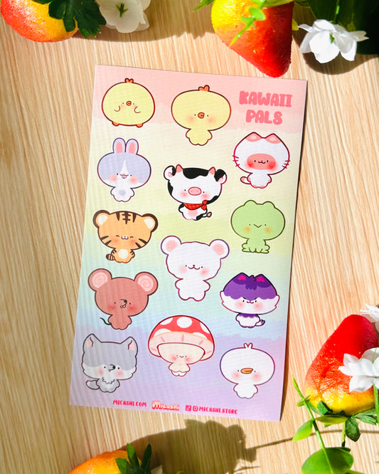 Kawaii Pals! Vinyl Sticker sheet!!