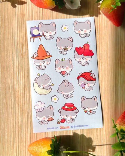 Cute Wolf 🐺 Vinyl Sticker sheet!!