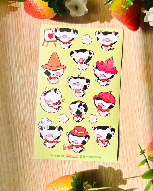 Cute Cow 🐄  Vinyl Sticker sheet!!