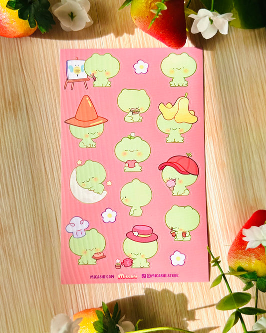 Cute Frog 🐸 Vinyl Sticker sheet!!