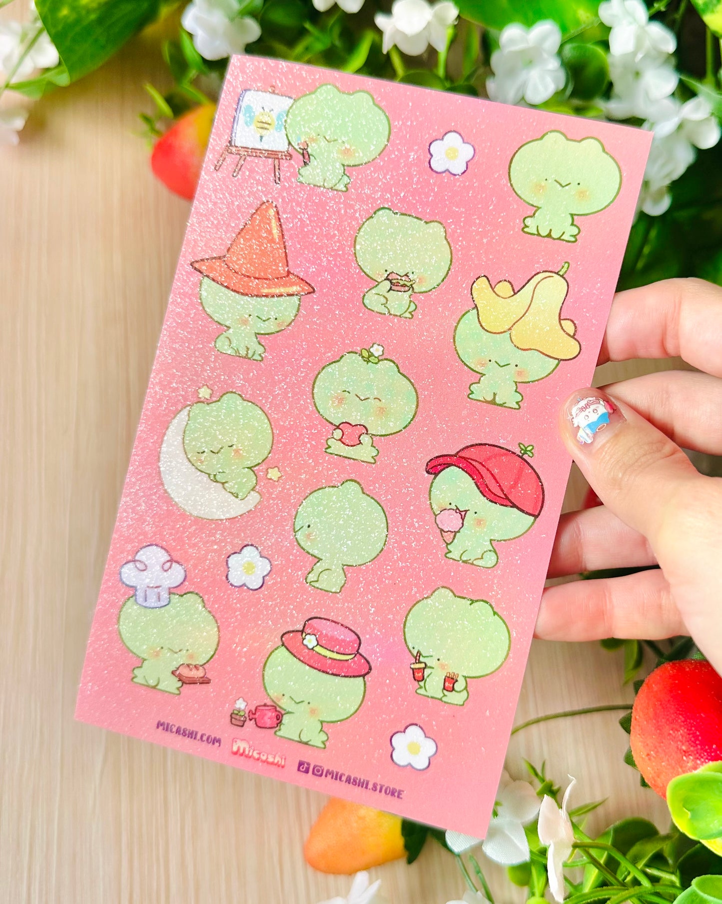 Cute Frog 🐸 Vinyl Sticker sheet!!