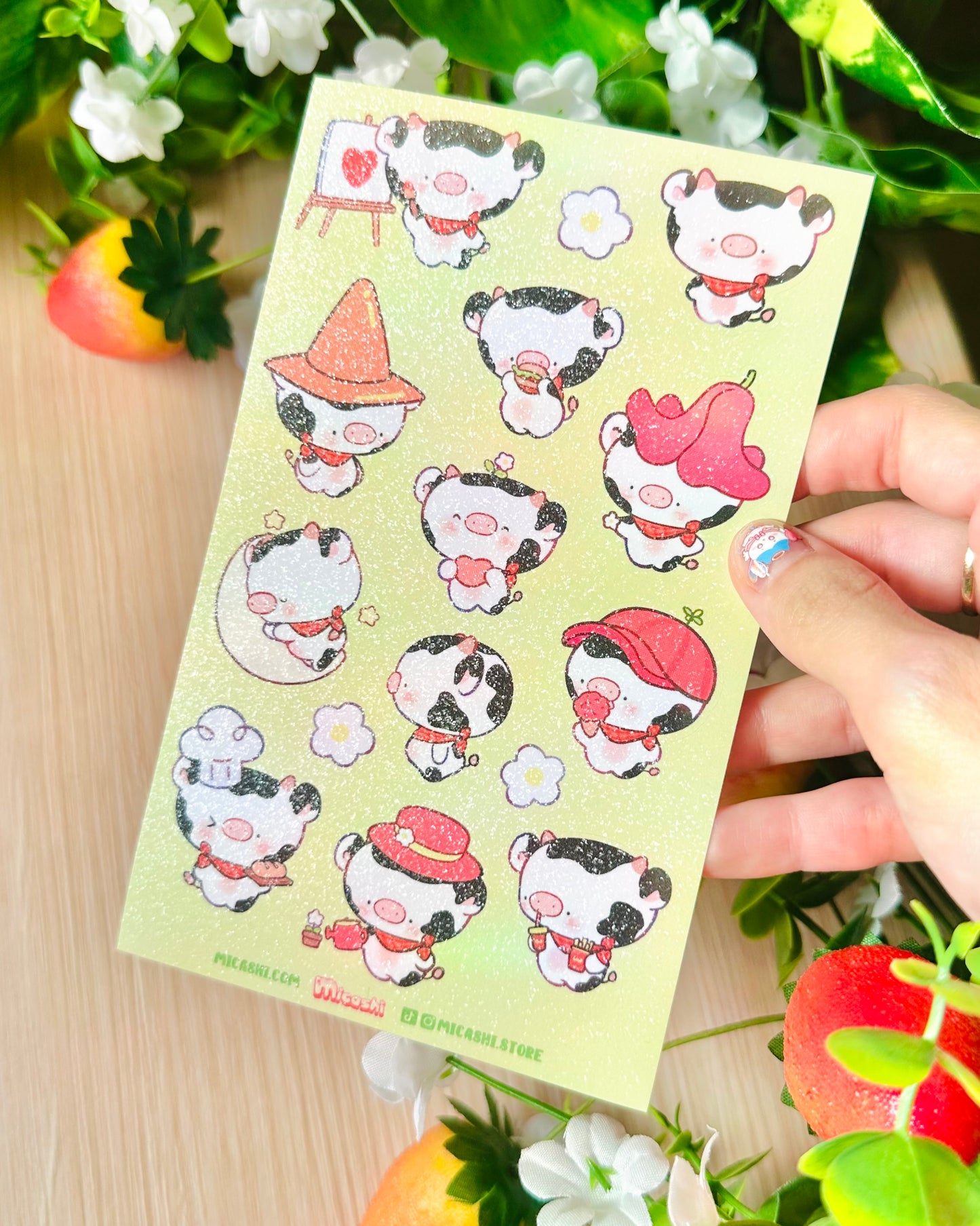 Cute Cow 🐄  Vinyl Sticker sheet!!