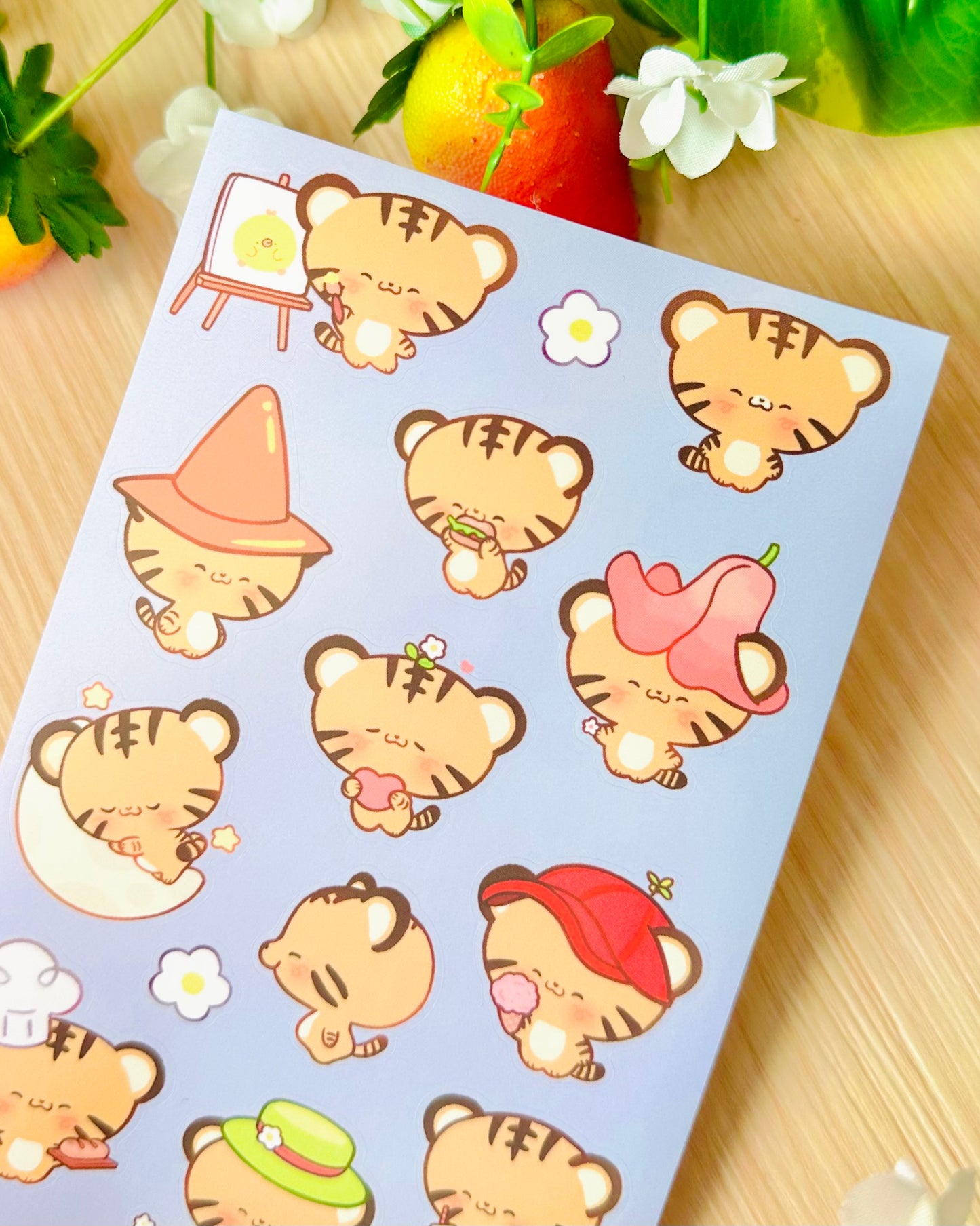 Cute Tiger Vinyl Sticker sheet!! 🐅