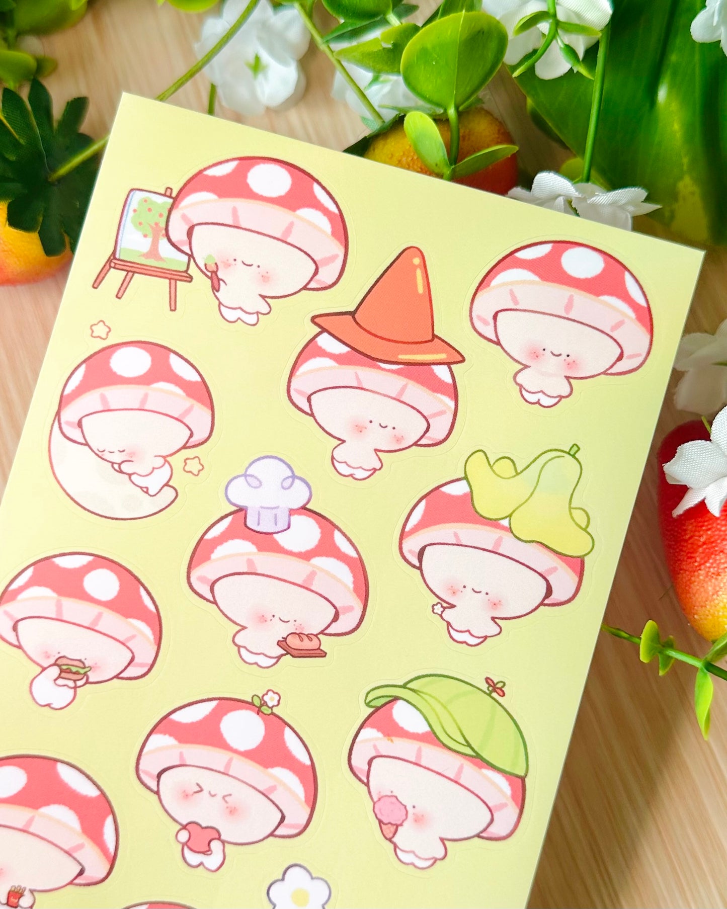 Cute Mushroom 🍄 Vinyl Sticker sheet!!