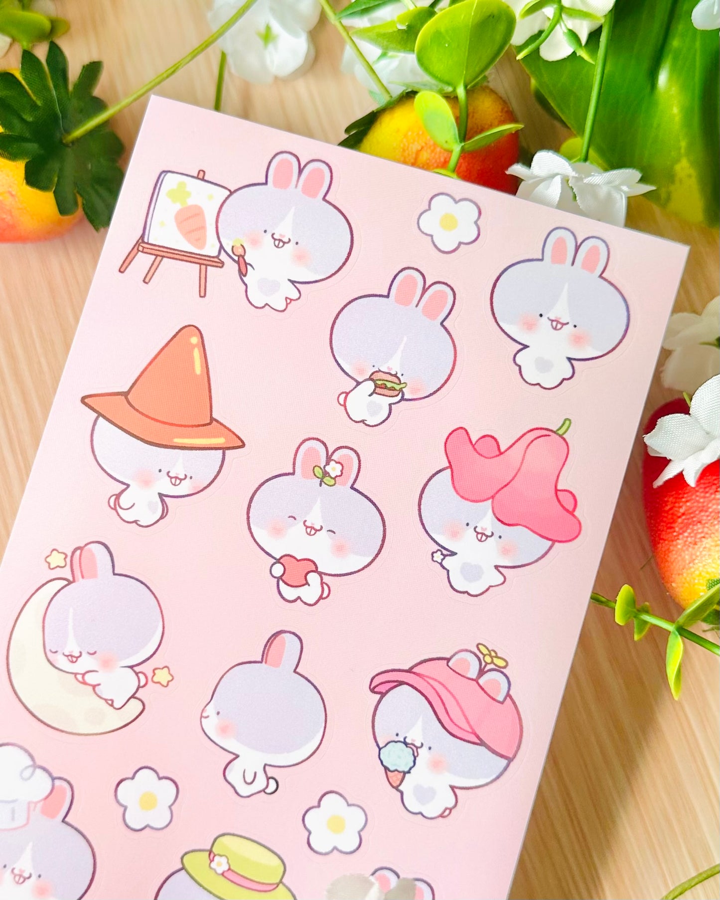 Cute Bunny 🐇  Vinyl Sticker sheet!!