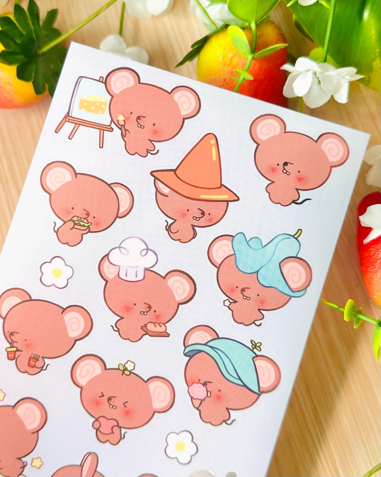 Cute Mouse 🐀  Vinyl Sticker sheet!!