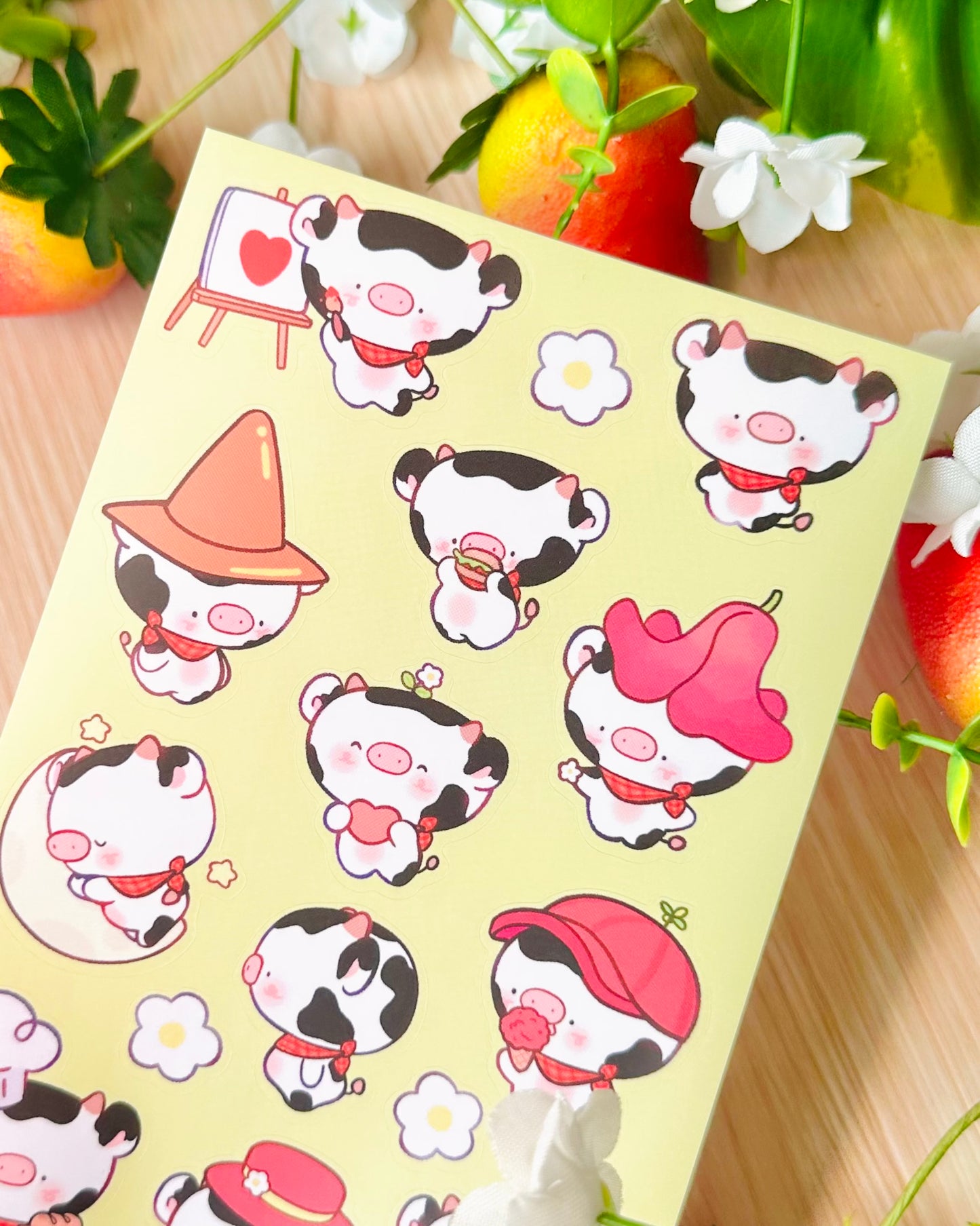 Cute Cow 🐄  Vinyl Sticker sheet!!
