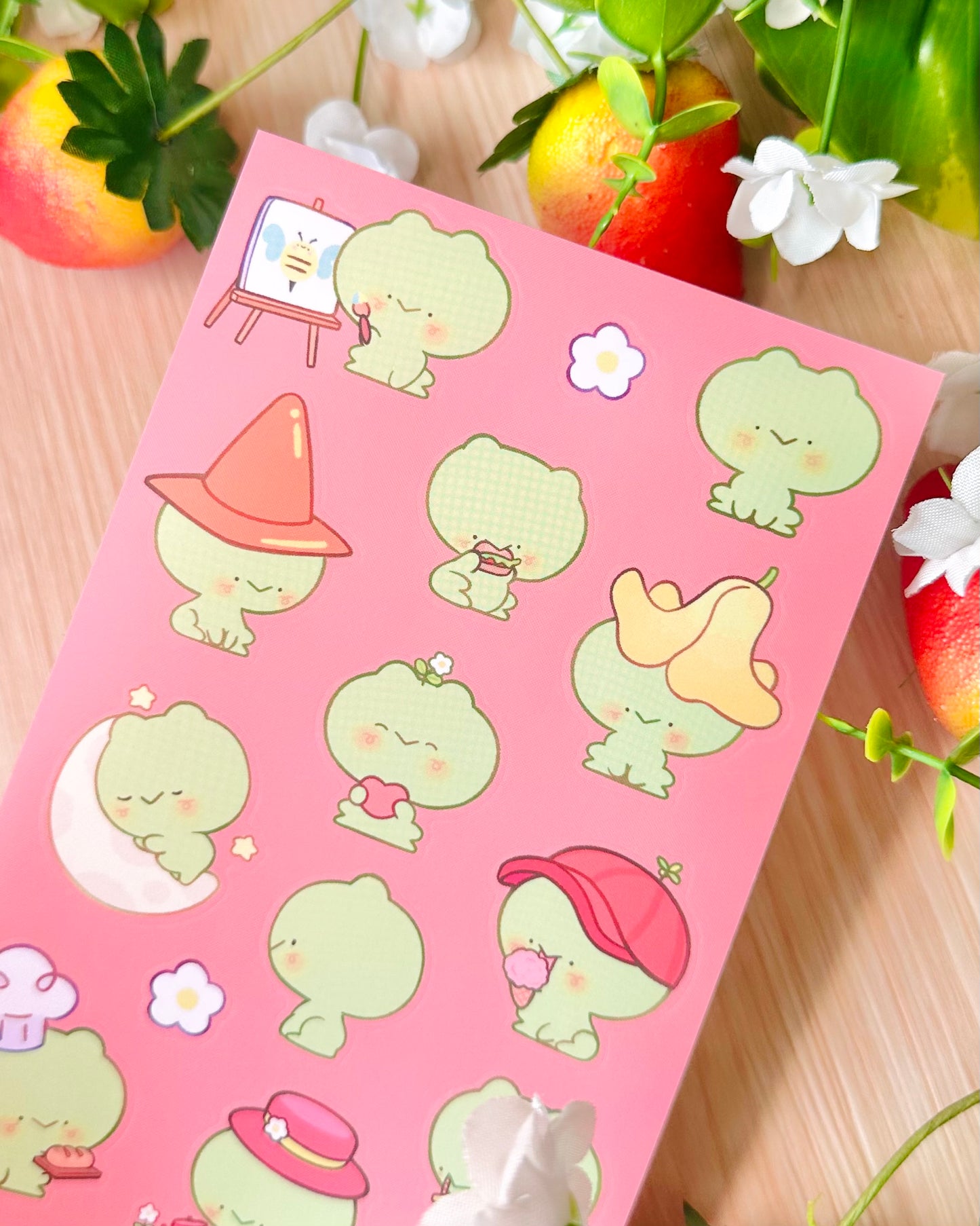 Cute Frog 🐸 Vinyl Sticker sheet!!
