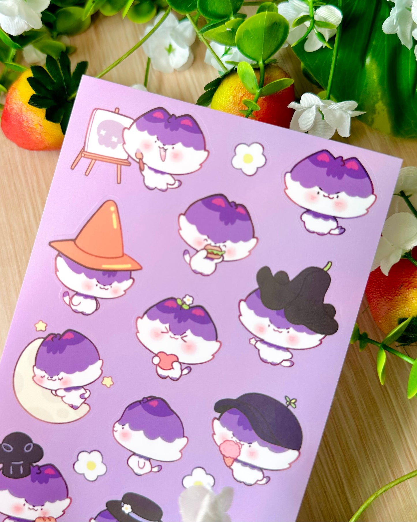 Mean kitty 💜 Vinyl Sticker sheet!!