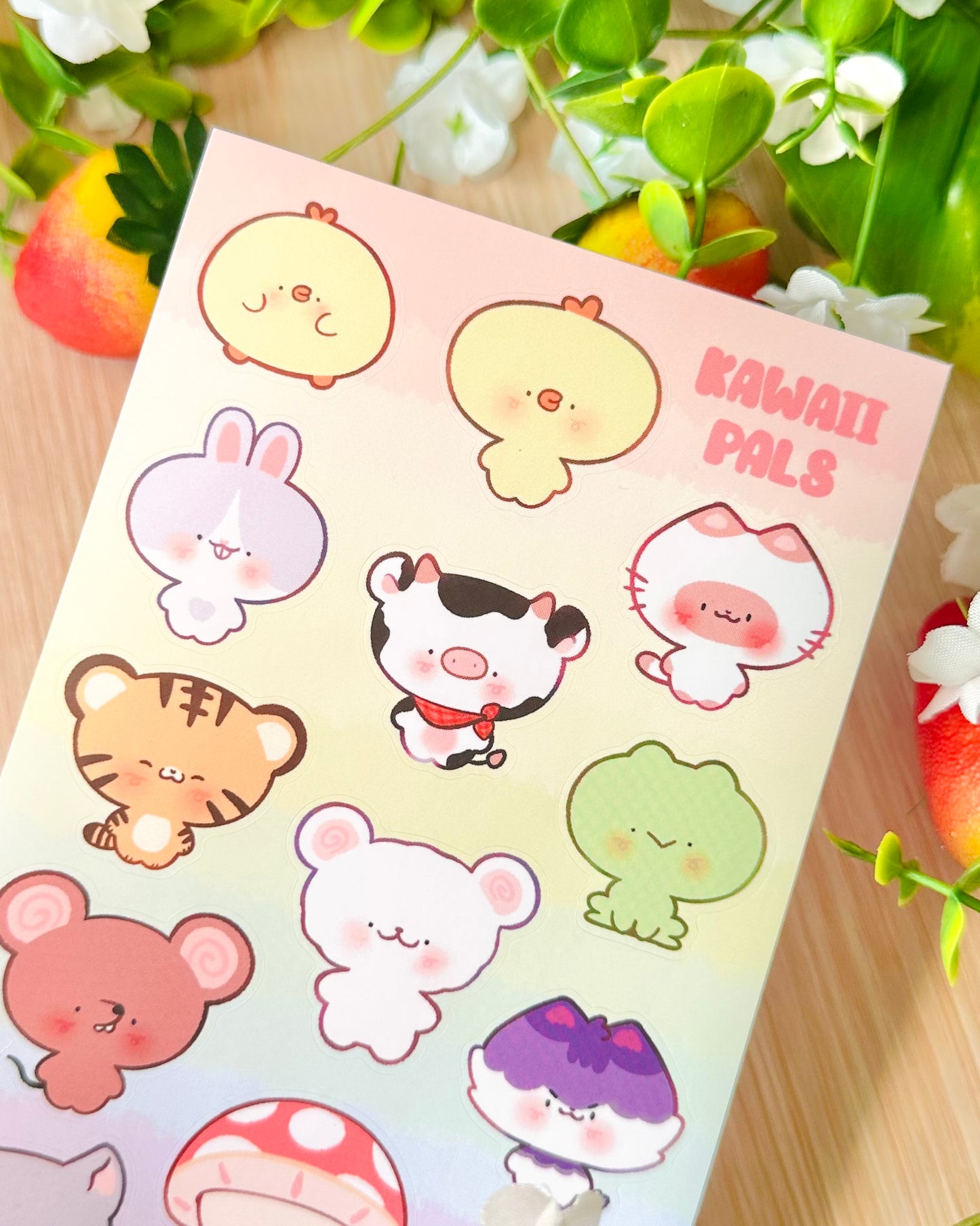 Kawaii Pals! Vinyl Sticker sheet!!