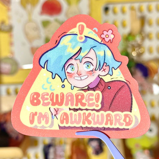 Beware! I'm Awkward vinyl Sticker