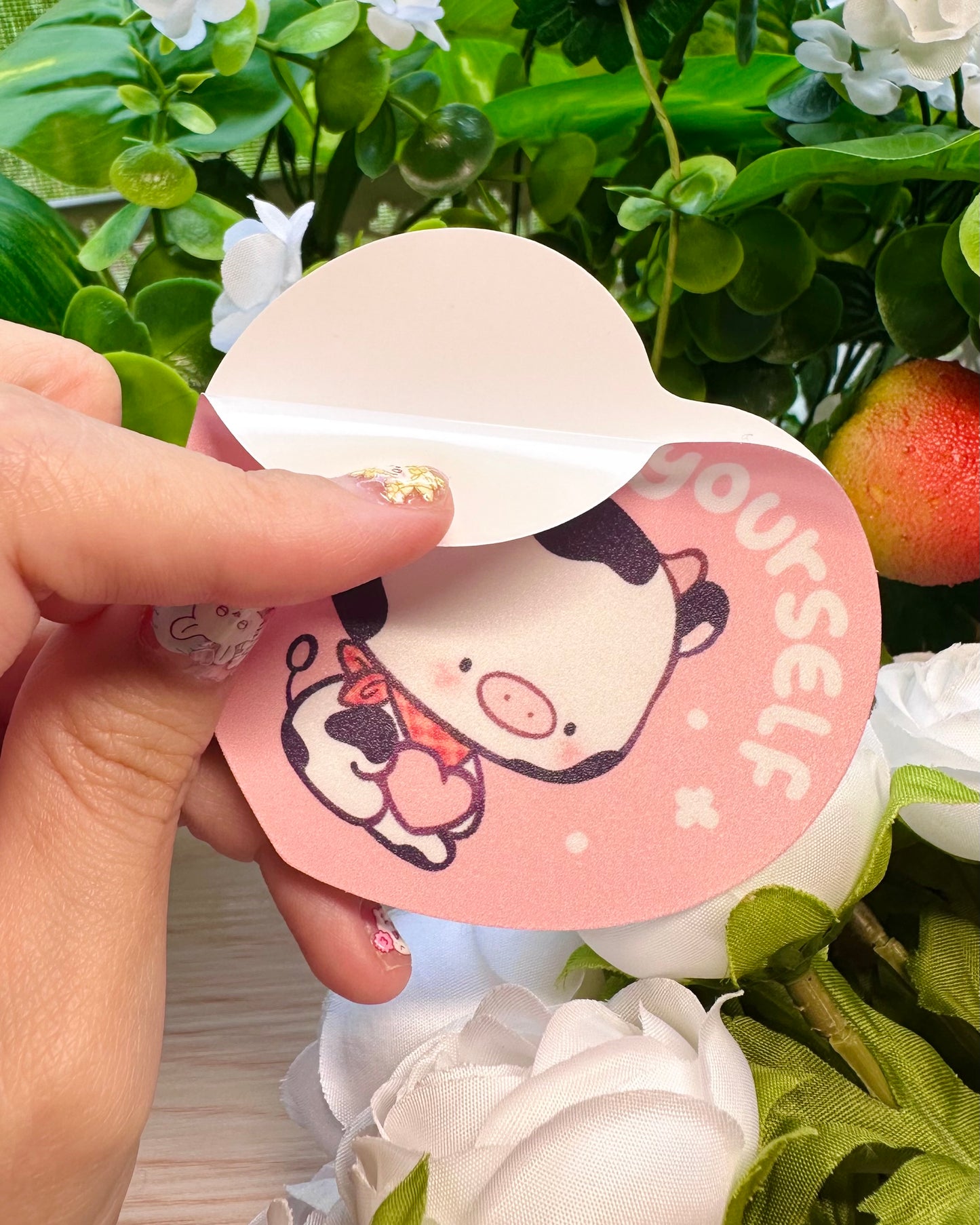 Cute Cow - Love Yourself - Vinyl Semi gloss Sticker