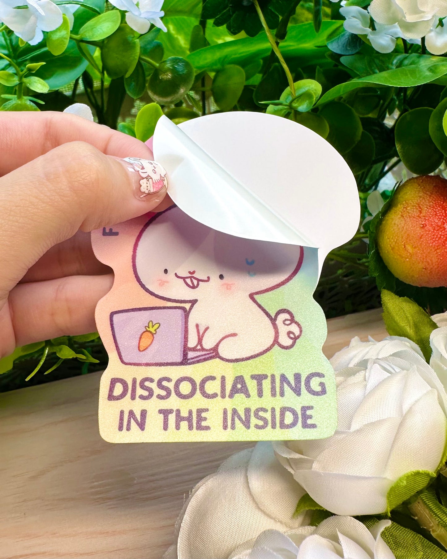 Bunny, Functional in the outside, Dissociating in the inside - Vinyl Semi gloss Sticker