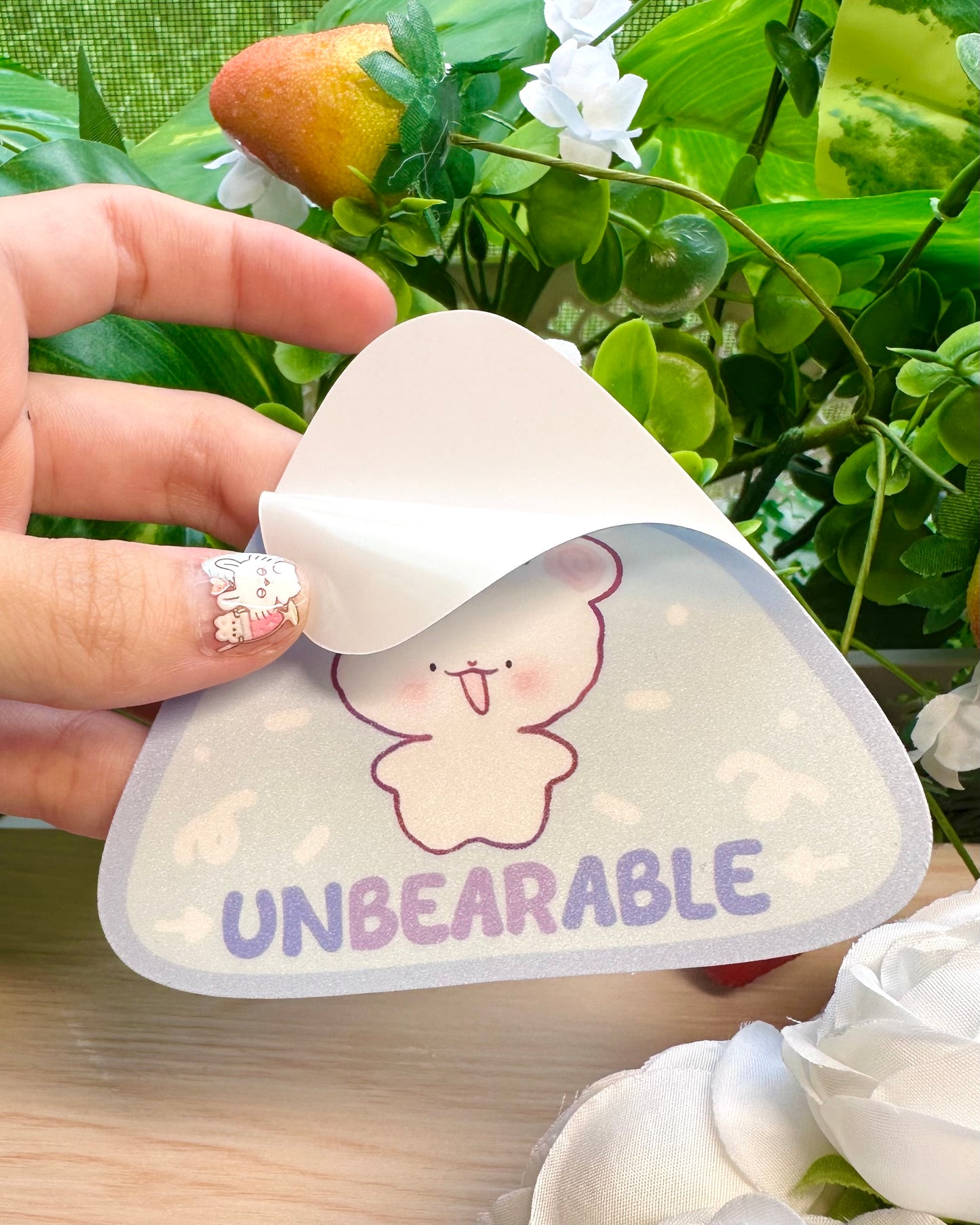 Cute Bear- Beware! I'm Unbearable!  - Vinyl Semi gloss Sticker