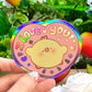 Pipa - I Love You ! - Holographic vinyl Sticker