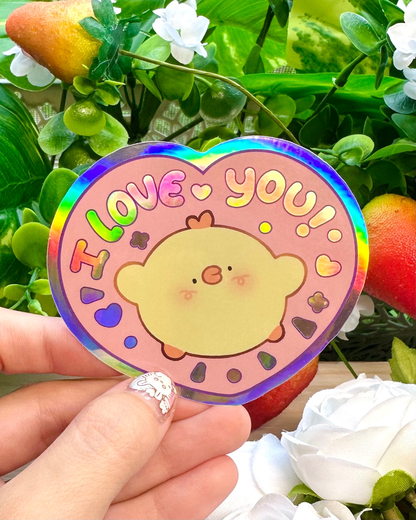 Pipa - I Love You ! - Holographic vinyl Sticker