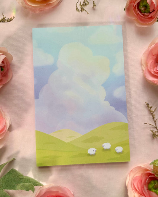 Peaceful field Memo pad | Cute stationery