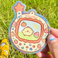 Tamagotchi Pipa with clumsy foil details - Glossy Vinyl Sticker