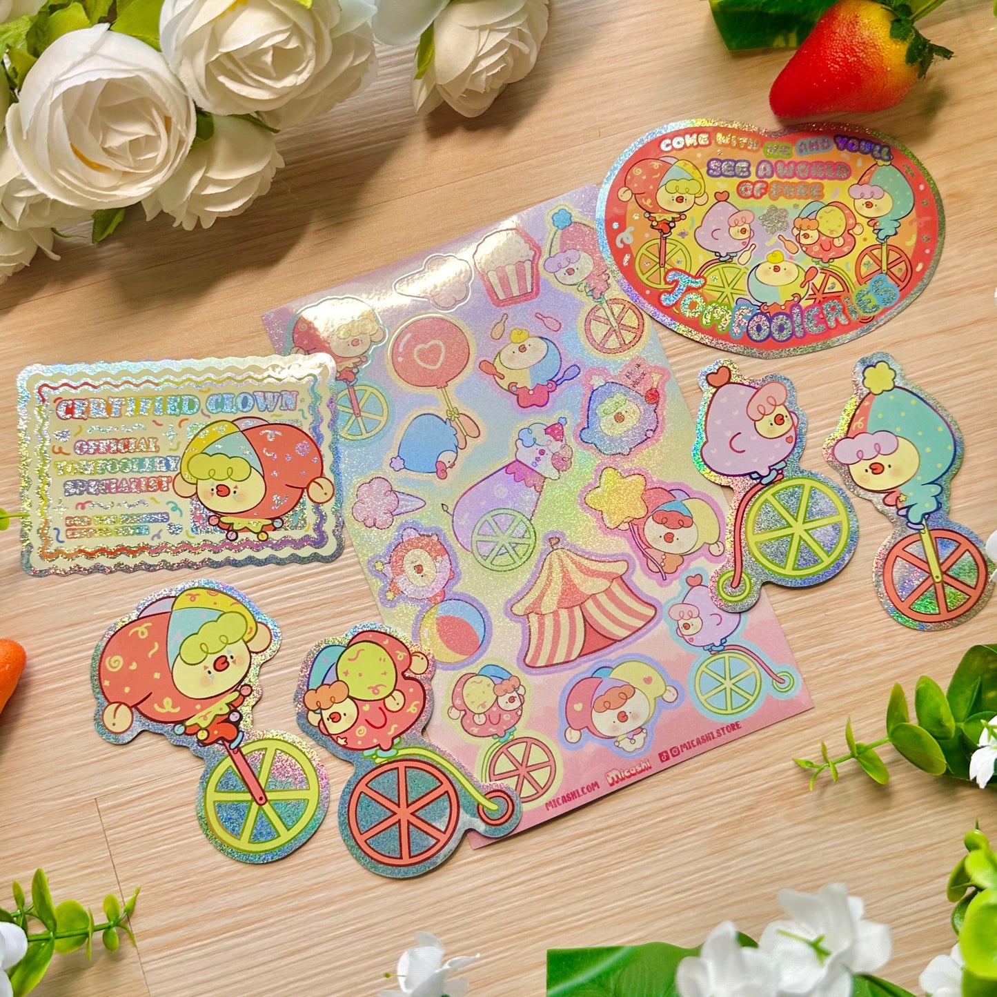 Pipayasitas Circus Pipa Vinyl stickers - Glitter Dots Holographic